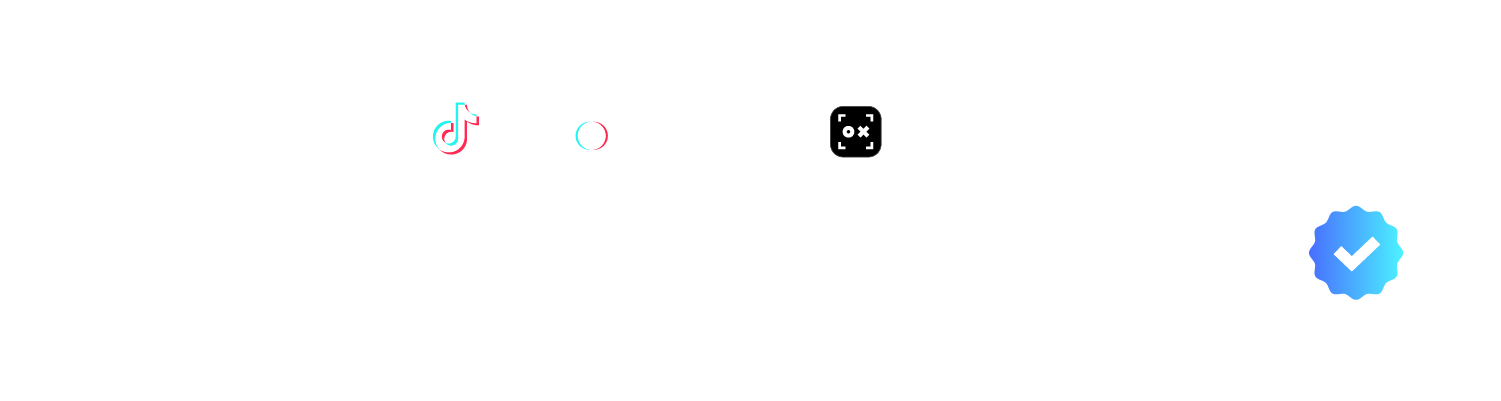 โลโก้ TikTok Shop พร้อมสโลแกน (ข้อความสีขาว)