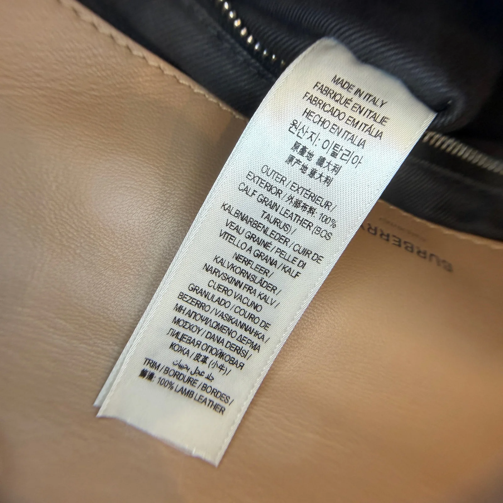 Burberry Style Code Checker — Care label: material and origin