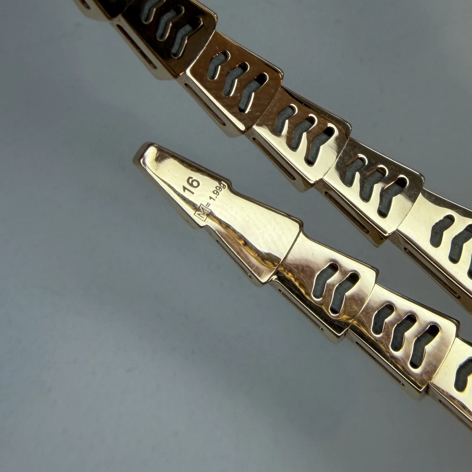 Bvlgari Hallmark Checker — Bracelet size engraving