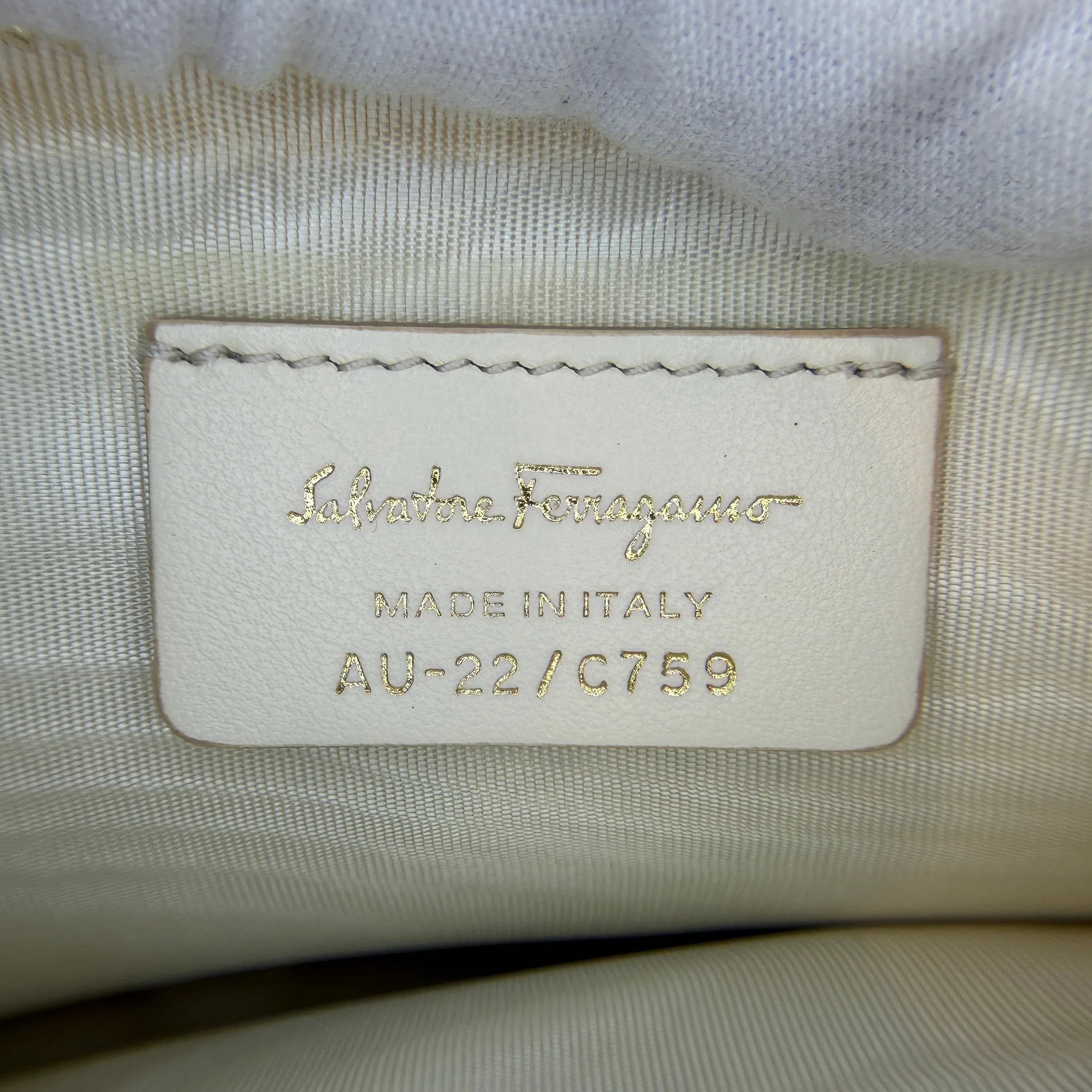Ferragamo Shoe & Bag Code Checker — Interior leather-tab code